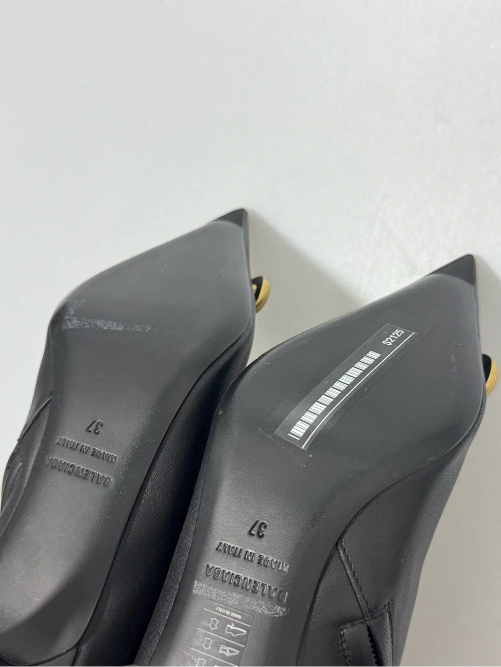 Balenciaga Square Knife Boots Black Gold Women’s EU 37/US 7